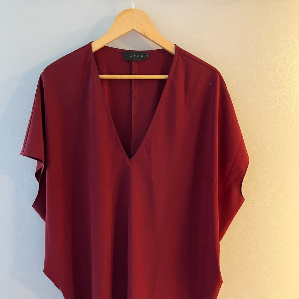 Hatch slouch dress- maroon